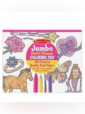 Melissa & Doug Jumbo Colouring Pad - Pink Activity Pad Coloring Pads 3+